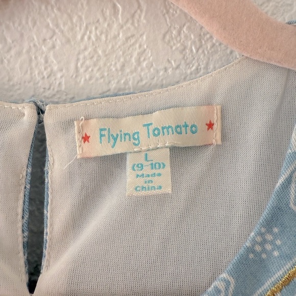 Flying Tomato Sleeveless Cream and Blue Dress Size 9-10 - Picture 5 of 8